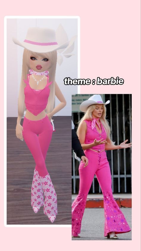 Barbie From The Movie, Lolíta Dress To Impress Duo, Outfits In Dress To Impress, Roblox Dti Outfits Barbie, Dti Outfit Idea Barbie, Me Right Now Dress To Impress Outfit, Barbie Ideas Outfit, Dress Like Barbie Outfits, Every Dress To Impress Theme