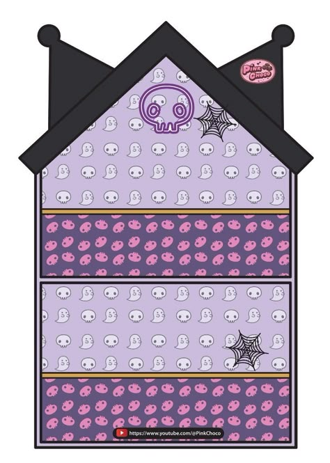 Kuromi House Paper, Sanrio Dollhouse, Kuromi House, Diy Kuromi, House Quiet Book, Paper House Template, Hello Kitty Nails Art, Free Printable Paper Dolls, Paper Doll Printable Templates