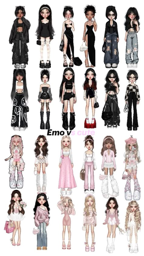 Estilo Bratz, Zepeto Looks Ideas, Punk Style Outfits, ليلو وستيتش, Bratz Doll Outfits, Doll Drawing, Brat Doll, Cute Eyes Drawing, Miss Match