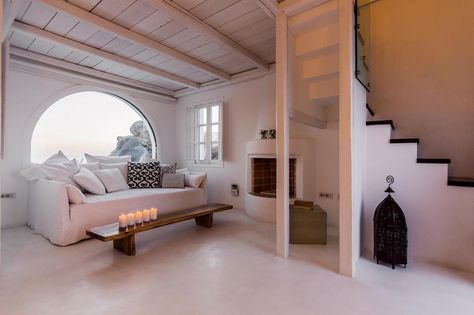 Santorini Villas, Mediterranean Living, Greek Villas, Island Villa, Hotel Interior Design, Luxury Boutique Hotel, Design Hotel, Luxury Accommodation, Stunning Interiors