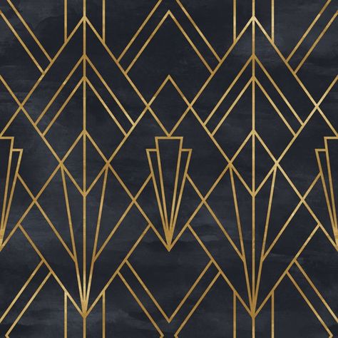 Black Geometric Pattern Peel and Stick Wallpaper Art Deco Background, Peel N Stick Wallpaper, Arte Art Deco, Geometric Removable Wallpaper, Salon Office, Wallpaper Art Deco, Art Deco Lines, Geometric Pattern Wallpaper, Deco Wallpaper