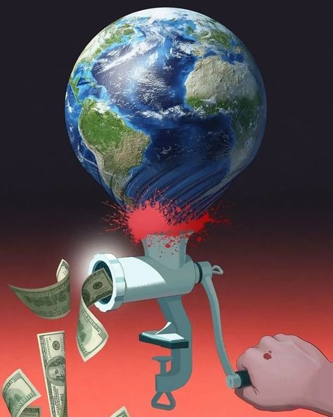 Society Problems, Daniel Garcia, Anti Capitalism, Economic Problems, Satirical Illustrations, Social Media Art, Money Machine, Modern Society, Conceptual Illustration