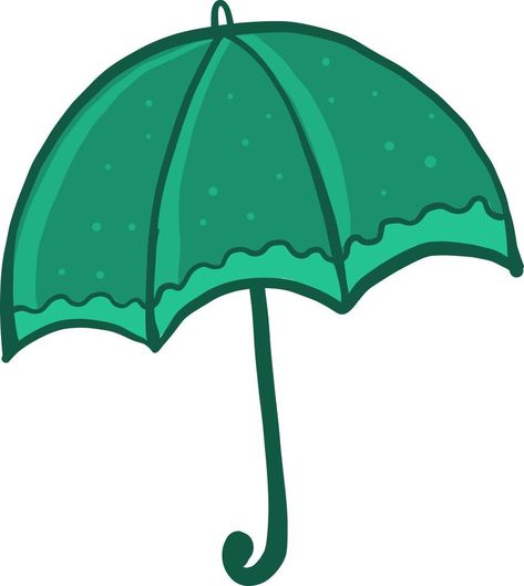 Green umbrella, illustration, vector on white background Green Umbrella, Umbrella Illustration, Vector Doodle, Background Background, Illustration Vector, Vector Art, White Background, Umbrella, Vector Free