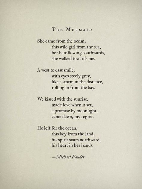 feeling poetic this is  lovely Mermaid Poems, Marriage Poems, Mermaid Photoshoot, Michael Faudet, Mermaid Quotes, Lang Leav, Beautiful Poetry, Ocean Quotes, Mermaid Aesthetic