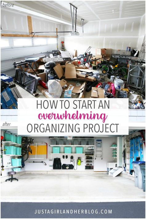 At the bottom are more organizing strategies! Cabinets Garage, Garage Storage Inspiration, Basement Organization, Garage Organization Tips, Doors Diy, Garage Organisation, Space Organization, Clean Garage, Garage Organization Diy