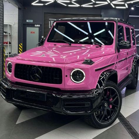 Cars came into global use during the 20th century, and developed economies depend on them. The year 1886 is regarded as the birth year of the modern car Pink G Wagon, Hot Pink Cars, Pink Jeep, Dream Cars Mercedes, Porsche Taycan, Girly Car, Mercedes Benz G Class, Dream Cars Jeep, Pink Car