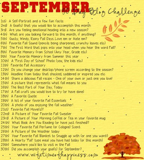 November Instagram Challenge, September Challenge 30 Day Instagram, September Writing Challenge, October Self Care Challenge, September Social Media Challenge, Checklist Ideas, September Challenge, Challenge Ideas, 5th September