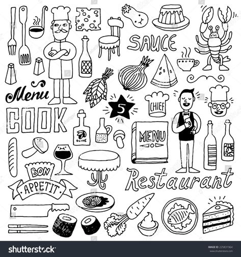 Restaurant doodle set 2. Hand drawn. Vector illustration. #Ad , #Paid, #set#Restaurant#doodle#Vector Restaurant Doodle, Food Fast Food, Hand Drawn Doodles, Sketch Note, Food Doodles, Doodle Vector, Wood Carving For Beginners, Art Restaurant, Food Stock