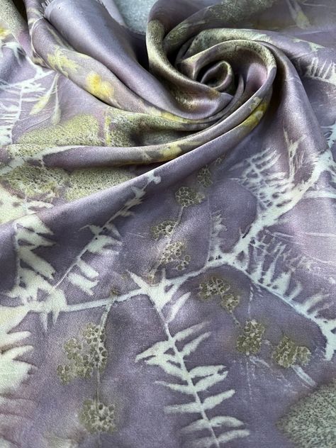 Bohemian Silk Scarf With Natural Dye, Artistic Hand Dyed Silk Scarves, Leaf Dyeing, Hand Dyed Silk Scarf, Artistic Hand-dyed Silk Scarf For Summer, Bohemian Hand-dyed Silk Scarf, Silk Neck Scarf, Silk Bandana, Luxury Gifts For Her