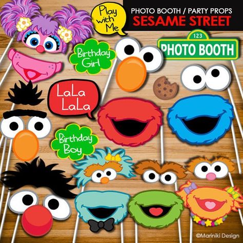 Elmo Sesame Street Photo Booth Props, Elmo party props, Sesame Street party sign, Photo Props, Photo Sesame Street Baby Shower Ideas, Sesame Street Crafts, Abby Cadabby Party, Cookie Decorating Station, Birthday Props, Elmo Sesame Street, Elmo Birthday Party, Sesame Street Birthday Party, Elmo Party