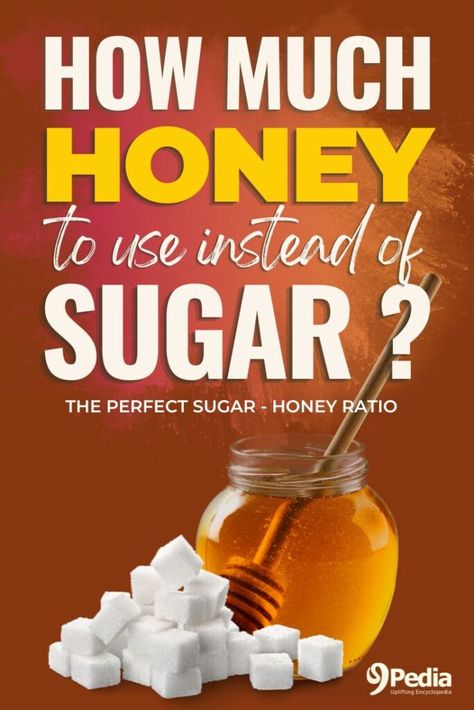 How Much Honey to Use Instead of Sugar? #honey #sugar #sugaralternative #sugarsubstitute #sugarreplacement #replacesugar #sugarhoney Substitute Honey For Sugar In Baking, Replace Sugar With Honey, Desserts With Honey Instead Of Sugar, Honey Substitute For Sugar, Honey Vs Sugar, Honey Substitute, Honey Remedies, Recipe Using Honey, Sugar Free Honey