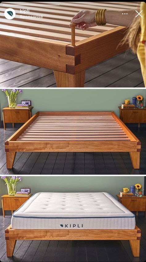 Bedframe Diy, Wood Bed Design, Funky Painted Furniture Diy, Wooden Bed Design, Painted Furniture Diy, Homemade Tables, Diy Sofa Table, Diy Bed Frame, Diy Patio Furniture Cheap