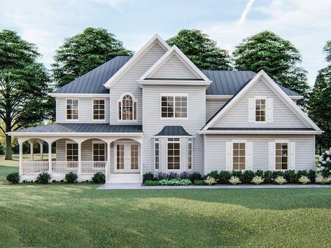 050H-0219: Two-Story Country House Plan Victorian Farmhouse Plans, Castle Plans, Farm Style House, Goals 2024, Southern Style House Plans, Wraparound Porch, Build House, Family Oriented, Southern House