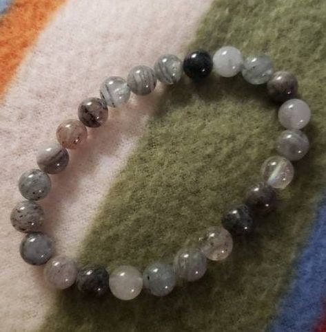 Excited to share the latest addition to my #etsy shop: Haunting Phantom Lodolite Bracelet https://etsy.me/3rxcW4a #gray #round #yes #no #unisexadults #gemstone #bohohippie #wealthnabundance #keepyougrounded Rock Bracelets Stones, Rock Bracelets, Gray Bracelet, Fayetteville Nc, Hippie Bracelets, Beads Bracelet Design, Jewelry Accessories Ideas, Pink Agate, Crystal Accessories