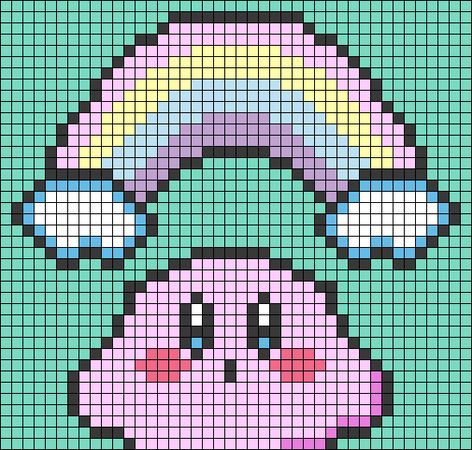 Patterns | BraceletBook Kirby Tapestry Crochet, Kirby Alpha Pattern, Kirby Video Game, Kirby Video, Kawaii Nintendo, Pixel Grid, Crochet Graphs, Grid Patterns, Pixel Art Templates