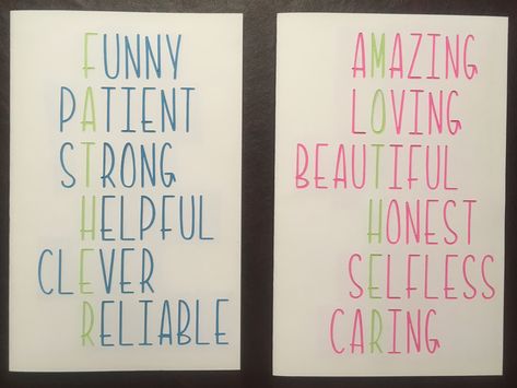 Father and Mother Acrostic Poem Cards. Made with Cricut Father Acrostic Poem, Mom Acrostic Poems, Mother Acrostic Poem, Cards Made With Cricut, Acrostic Poems, Mum Poems, Father Poems, Dad Poems, Fathers Day Poems