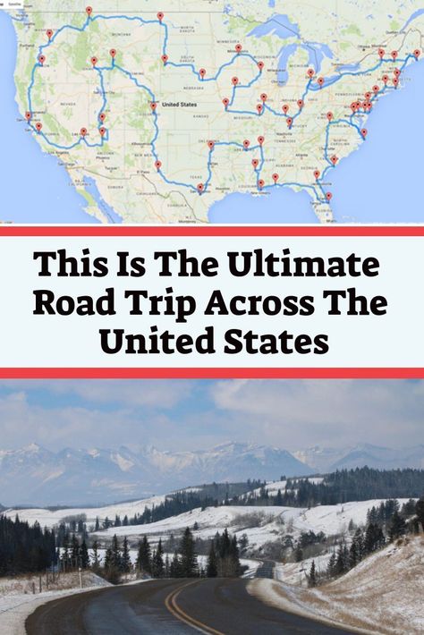 This Road Trip Map Will Take You To Landmarks In All 48 Contiguous States Check more at https://www.juerry.com/2022/03/02/this-road-trip-map-will-take-you-to-landmarks-in-all-48-contiguous-states/ United States Road Trip, Aesthetic Country, Ultimate Road Trip, Road Trip Map, Road Trip Packing List, Rv Road Trip, Cross Country Road Trip, Road Trip Routes, Road Trip Packing