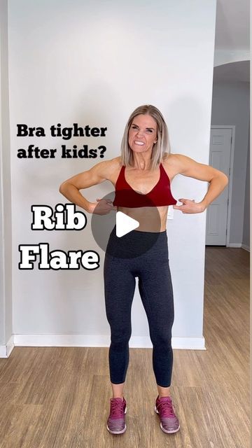 Postpartum Rib Flare, Luteal Workout, Rib Flare Before And After, Rib Flare Exercises, Mom Pooch, Back Arch, Rib Flare, Pooch Workout, Mom Fitness