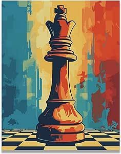 Inspirational Wall Art Co. - Checkmate | Chess Piece Decor - Chess Poster - King and Queen Chess Art - Chess Board Decor - Chess Poster Print Artwork for Bedroom Office | 11x14 Inches Unframed Chess Art Illustration, Chess Board Decor, Chess Board Art, Chess Pieces Art, Chess Piece Art, Chess Decoration, Chess Memes, Chess Poster, Board Game Art