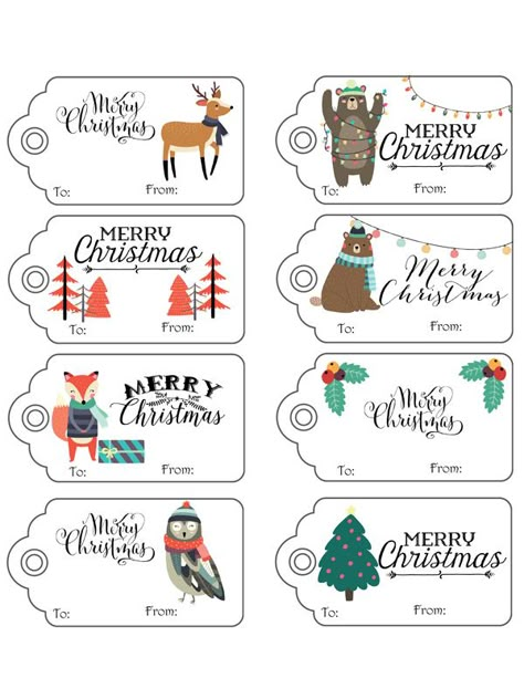 Adorable Woodland Christmas Gift Tags / Life Over Cs Merry Christmas Printable Tags, Free Christmas Tags, Free Christmas Tags Printable, Free Printable Christmas Gift Tags, Holiday Gift Tags Printable, Merry Christmas Printable, Christmas Name Tags, Gift Labels Christmas, Xmas Tags