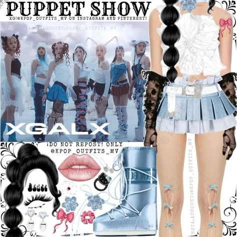 Xg 8th Member Outfits, Kpop Mc Outfit, Xg Outfits Inspired, Scripting Ideas, Outfit Kpop, Pop Outfits, Boujee Outfits, Puppet Show, Ellie Goulding