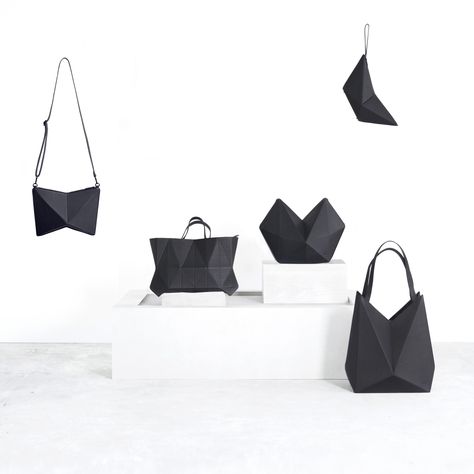 FINELL leather geometric handbags Leather Bag Design, Origami Bag, Inspired Handbags, Diy Bag, Leather Design, Leather Accessories, Leather Craft, Bag Making, Accessories Design