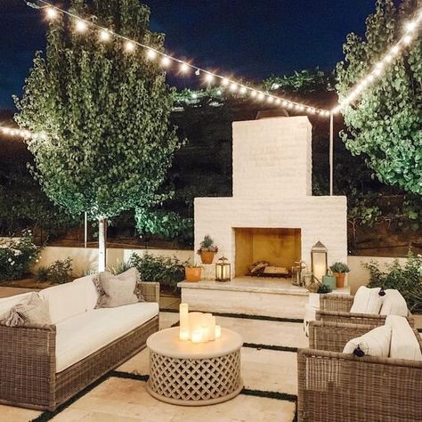 Resin Patio Furniture, Backyard Fireplace, Backyard Renovations, Backyard Furniture, Backyard Inspiration, Backyard Inspo, Outdoor Living Room, Dream Backyard, Backyard Patio Designs