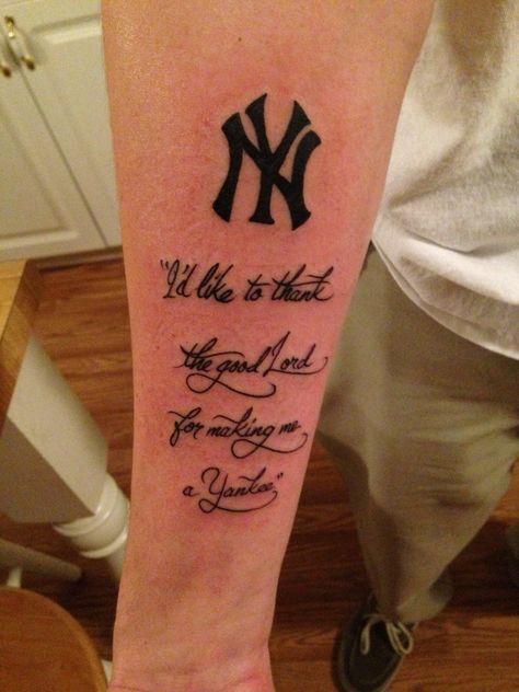 Love them yanks. Yankees tattoo New York Yankees Tattoo, Yankees Tattoo, Ny Yankees Logo, Yankees Game, Gang Tattoos, Tattoo Pictures, New York Yankees Logo, Cool Forearm Tattoos, Tattoo Now