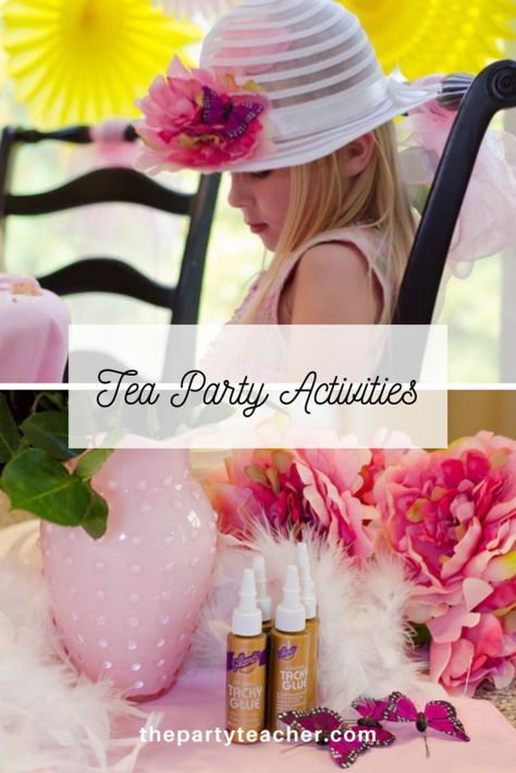 Tea Party Hat Decorating Ideas, Yea Party Activities, Tea Party Kids Activities, Tea Party Birthday Games, Tea Party Craft Ideas, Kids Tea Party Activities, Tea Party Birthday Activities, Tea Party Crafts For Kids Easy Diy, Girls Tea Party Ideas