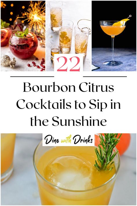 Collage of 4 bourbon citrus cocktails. Citrus Cocktail, Bourbon Cocktail Recipe, Best Bourbon, Citrus Cocktails, Grapefruit Soda, Best Bourbons, Soda Recipe, Bourbon Cocktails, Kombucha