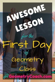 I love this one! The first day is always the one you worry the most about. http://geometrycoach.com/lesson-for-the-first-day-of-geometry-class/ Teaching Geometry High School, Honors Geometry High School, Geometry Projects High School, Geometry Lessons High School, Geometry Tips, Geometry Activities High School, Geometry Classroom, 10th Grade Geometry, High School Geometry