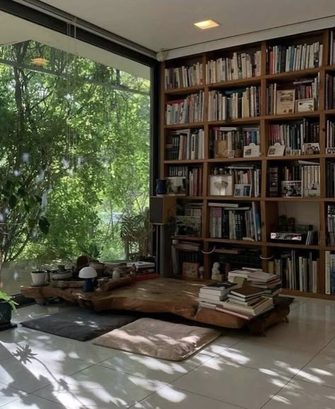 Indoor Library, At Home Library, Library At Home, House Vibes, Dream Place, Cool Architecture, Home Libraries, Library Design, Home Decor Ideas Living Room