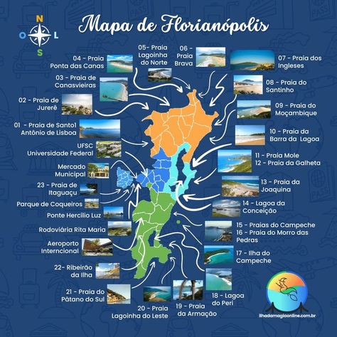 Mapa de Florianópolis Oh The Places Youll Go, Instagram Inspiration, Travel Bucket List, Brazil, Tourism, Places To Visit, Around The Worlds, Presentation, Florida