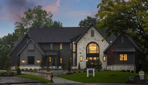 Rustic House Exterior, Wood Shutters Exterior, Edina Minnesota, Wood Siding Exterior, Shutters Exterior, Modern Farmhouse Exterior, Wood Shutters, Rustic Cottage, Black House Exterior