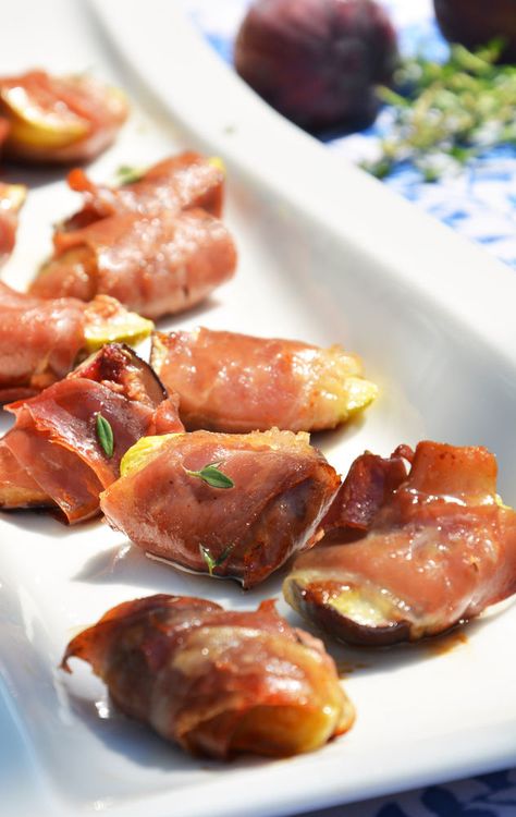 Figs With Prosciutto, Fig And Prosciutto Appetizer, Figs And Prosciutto, Stuffed Figs Appetizers, Fig Appetizers For Party, Prosciutto Wrapped Figs, Proscuttio Recipes, Fig Prosciutto Appetizers, Italian Appetizers Party Finger Foods