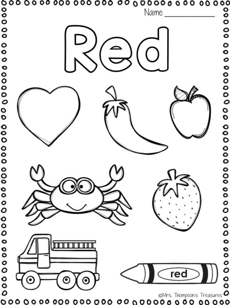 Color Blue Worksheets Free Printable, Learning Colors Coloring Pages, Color Red Worksheets For Preschool, Colours For Kids Worksheet, Colors Worksheet For Preschoolers, Learning Colors Worksheets, Colors Worksheets For Kids, Color Red Activities, Preschool Color Activities