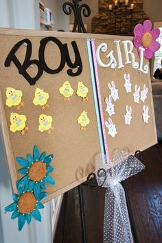 Easter Themed Gender Reveal, Easter Gender Reveal Party, Easter Gender Reveal, Themed Gender Reveal, Twin Gender Reveal, Gender Reveal Unique, Gender Reveal Themes, Gender Reveal Ideas, Beautiful Entryways