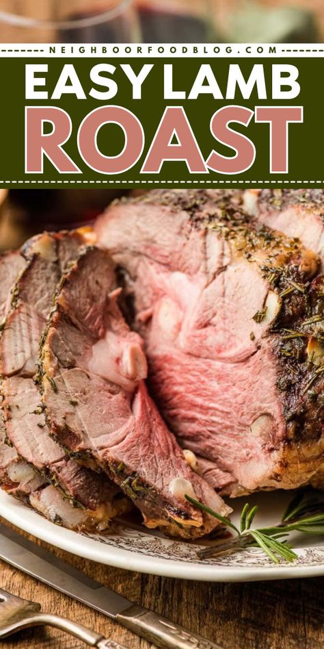 Looking for Christmas dinner recipes? Impress your guests with a flavorful, juicy, and tender roasted lamb roast! This lamb roast recipe offers a delicious and festive entree idea that’s sure to make your holiday meal unforgettable! Easter Entrees, Lamb Leg Roast Recipes, Lamb Recipes Oven, Crockpot Lamb, Lamb Roast Dinner, Lamb Roast Recipe, Lamb Shoulder Roast, Christmas Lamb, Crockpot Roast Recipes