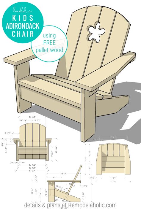 Wooden Chair Outdoor, Simple Adirondack Chairs Diy, Toddler Chair Diy, Small Outdoor Chairs, Kids Outdoor Chairs, Chair Adirondack, Adirondack Bench, Kids Adirondack Chair, Fire Pit Pergola