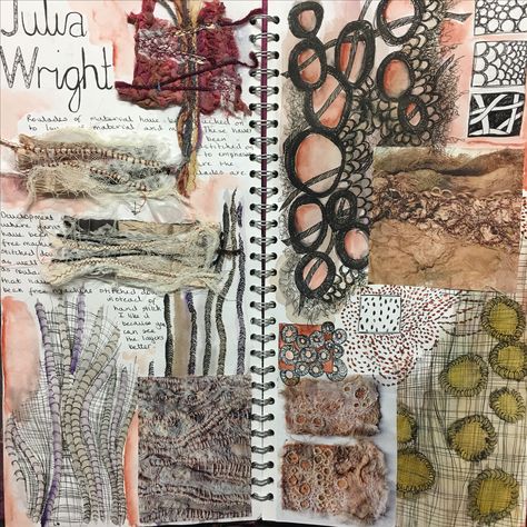 A Level Fashion And Textiles, Fashion Textiles Sketchbook, Textile Sketchbook, Gcse Textiles, Textiles Artist Research, Gcse Textiles Sketchbook, Natural Forms Textiles, Gcse Textiles Artist Research Page, Natural Forms Textiles Sketchbook Pages