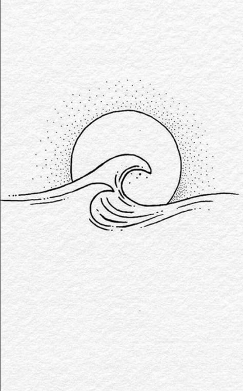 Ocean Drawing Easy, Ocean Wave Drawing, Surfboard Drawing, Waves Sketch, Sketch Ideas Easy, Drawing Ocean, Surf Drawing, Beach Sketches, Ocean Drawing