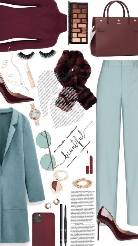 Teal And Burgundy Outfit, Teal Trousers Outfit, Maroon And Blue Outfit, Green And Maroon Outfit, Teal Color Combinations Outfits, Burgundy And Blue Outfit, Teal Outfit Ideas, Outfit Navidad, Teal And Burgundy