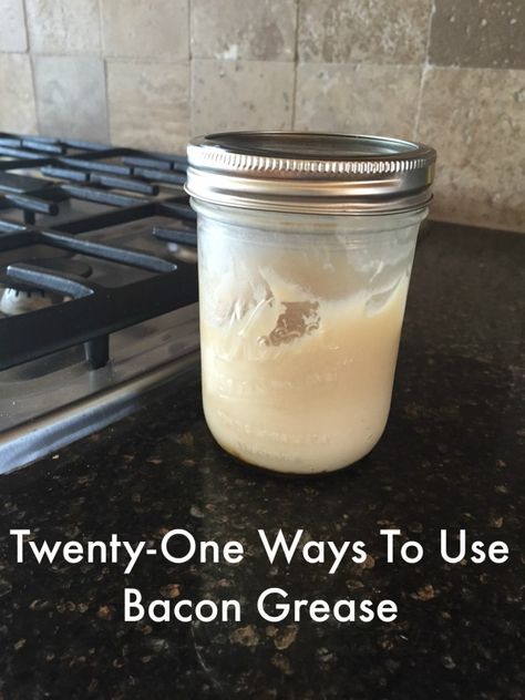 Bacon grease might just might be the best thing about bacon and I am sharing with you twenty-one of my favorite uses for bacon grease! How To Use Bacon Grease, Storing Bacon Grease, How To Clarify Bacon Grease, Saving Bacon Grease, Cooking With Bacon Grease, What To Do With Bacon Grease, Bacon Fat Uses, Bacon Grease Recipes, Recipes With Bacon Grease