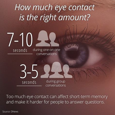 Eye contact Eye Contact Facts, Interview Prep, Short Term Memory, Falling In Love Quotes, Discovery Channel, I Need To Know, Science Technology, Eye Contact, Job Hunting