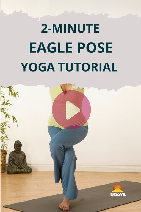 Eagle Pose aka Garudasana, not only helps strengthen and stretch your legs, arms, and back but also improves balance and concentration. Give it a try and experience the numerous benefits of this powerful yoga pose! 🦅" Eagle Pose Yoga, Balancing Pose, Pose Tutorial, Arm Yoga, Eagle Pose, Focus And Concentration, Yoga Tutorial, Improve Balance, Pose Yoga