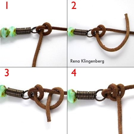 Leather Beaded Necklace, Beaded Necklace Tutorial, Jewerly Making, Cord Jewelry, Jewelry Knots, Necklace Tutorial, Necklace Beads, Jewelry Techniques, Jewelry Making Tutorials