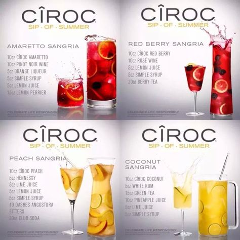 Ciroc Berry Drinks Recipe, Passion Ciroc Recipes, Ciroc Mixed Drinks Recipes, Honey Melon Ciroc Recipes, Ciroc Passion Drink Recipes, Ciroc Mixed Drinks, Ciroc Drinks, Coconut Tequila, Ciroc Recipes