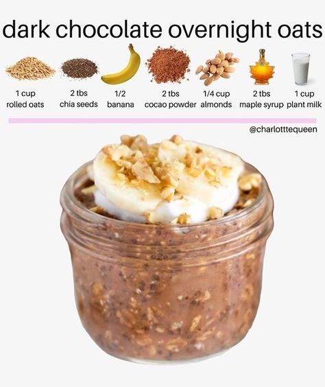 Oats Recipes Indian, Eat More Plants, Chocolate Overnight Oats, Vegan Fitness, Overnight Oats Recipe, Oats Recipes, Indian Food Recipes Vegetarian, Vegan Breakfast, Rolled Oats