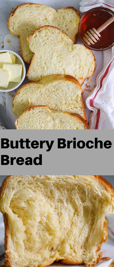 Fluffy Bread Recipe, Butter Bread Recipe, Brioche Bread Recipe, Bread Buns, Brioche Recipe, Bread Maker Recipes, Homemade Bread Recipes Easy, Sandwich Bread Recipes, Brioche Bread