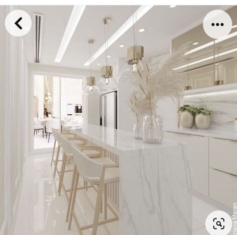 Cozy Glam Living Room, Beautiful Kitchen Designs, Dream Kitchens Design, Glam Living Room, Kitchen Design Modern White, 아파트 인테리어, Kitchen Design Decor, Luxury Kitchen Design, Kitchen Room Design